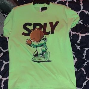 tshirt advertising yeezy shoe.